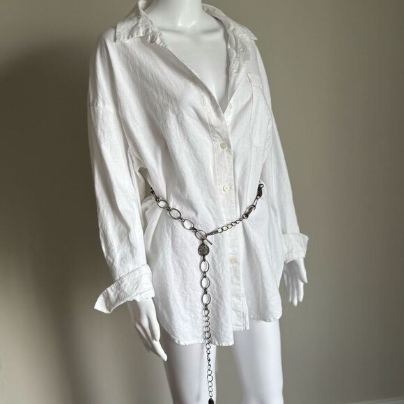 Vintage Liz’ Claiborne Silver Tone Medallion Chain Belt Waist Chain - Picture 1 of 9
